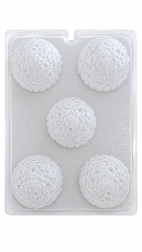 GEL Molde para gelatina flor tipo dalia, 5 cavidades