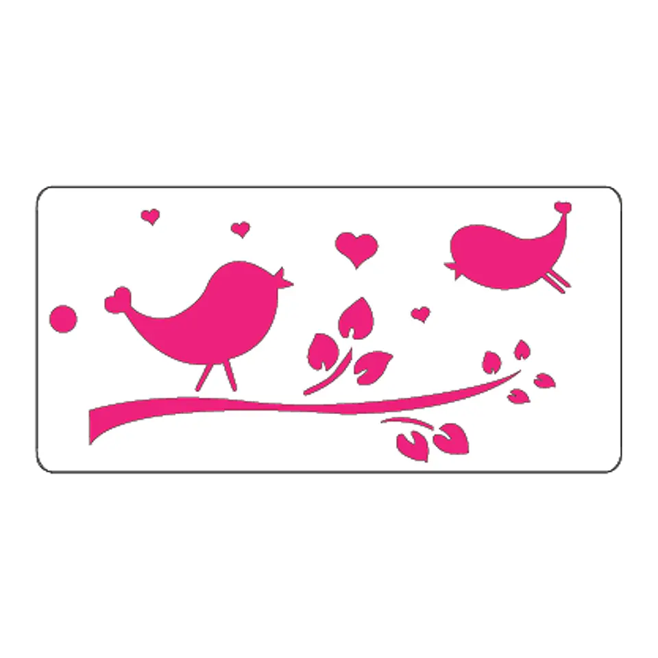  Estencil Pajaros enamorados S106 1