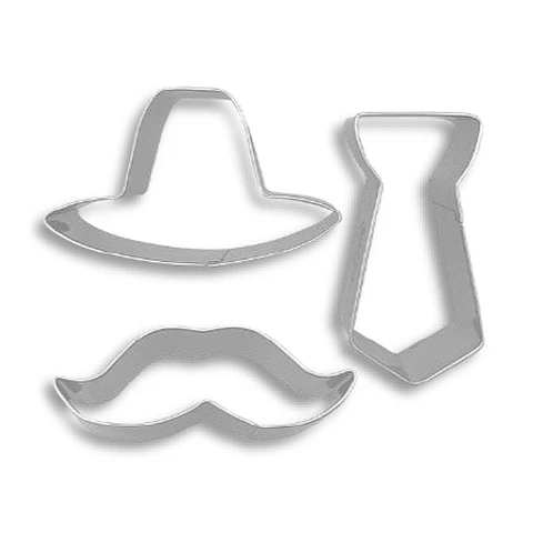  Jgo corta metal bigote corbata sombrero  CTR000394