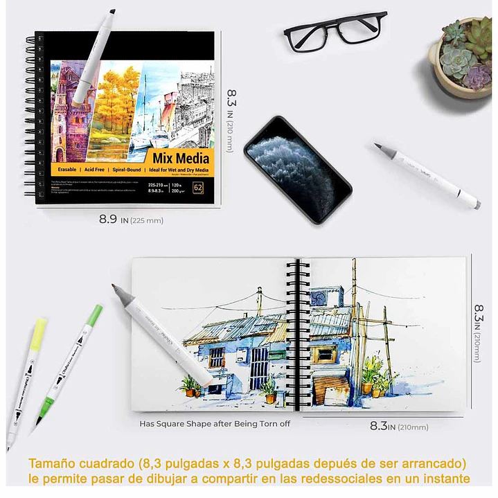 SKETCHBOOK MIX MEDIA MULTITÉCNICA OHUHU  3