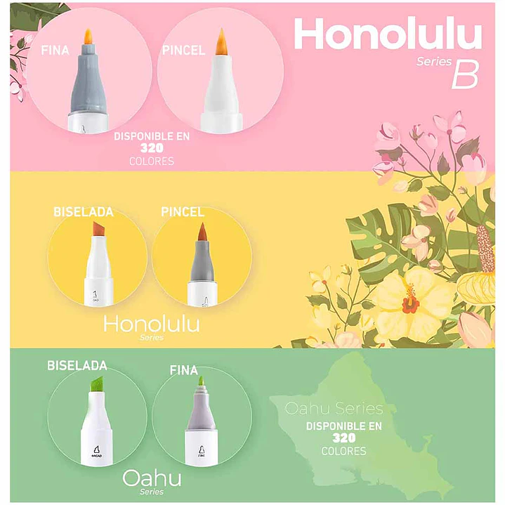 HONOLULU B MALETA 104 MARCADORES DE ALCOHOL OHUHU 7