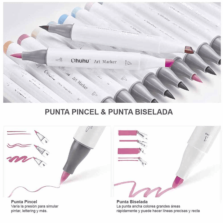 OHUHU 48 MARCADORES DE ALCOHOL PASTEL 