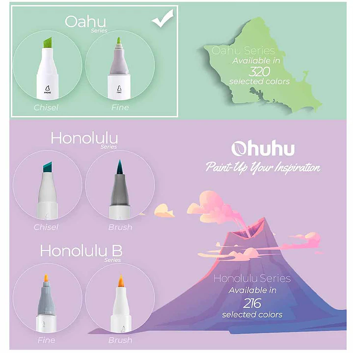 OAHU MALETA 80 MARCADORES DE ALCOHOL OHUHU 9