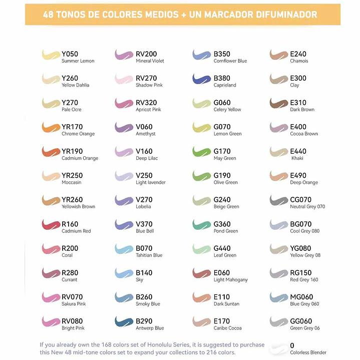 HONOLULU MALETA 48 MARCADORES DE ALCOHOL TONOS MEDIOS OHUHU 5