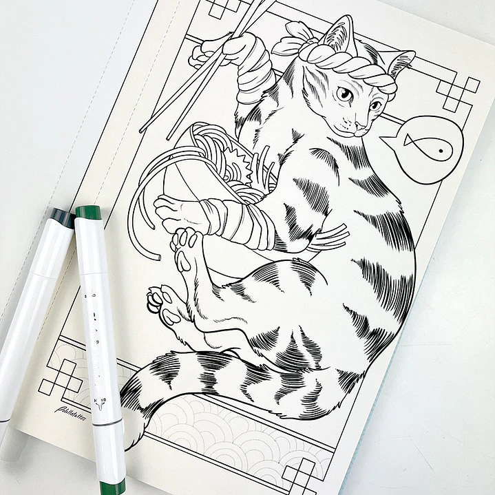 LIBRO KAWAII COLORING BOOK POR POLILLATATTOO 3