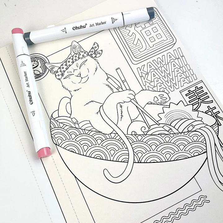 LIBRO KAWAII COLORING BOOK POR POLILLATATTOO 4