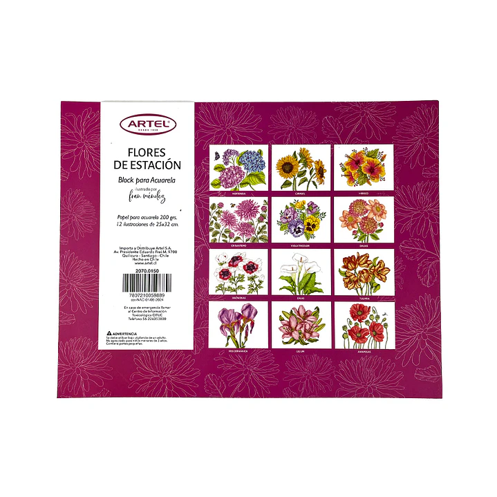 BLOCK PARA ACUARELAS FLORES DE ESTACIÓN 2