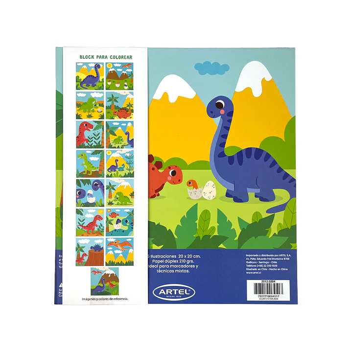 BLOCK PARA COLOREAR DINOS 2