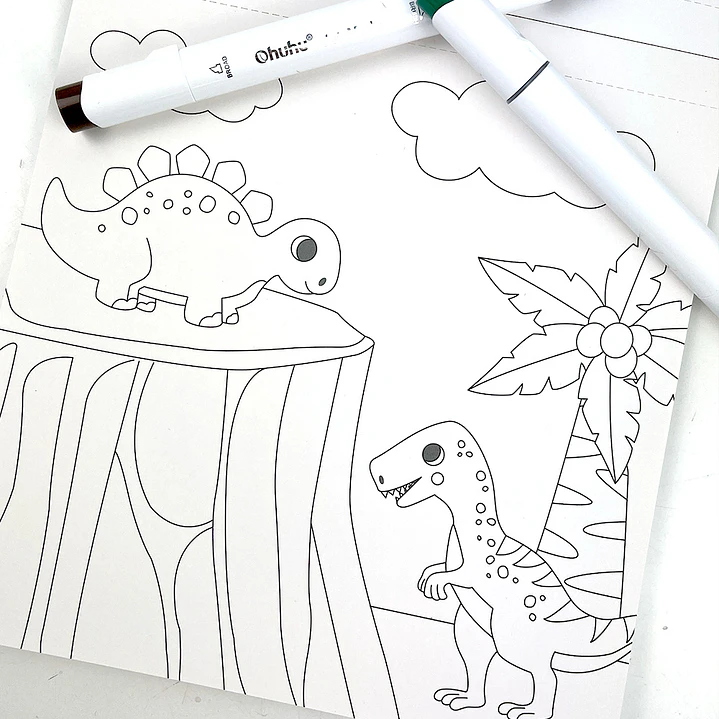 BLOCK PARA COLOREAR DINOS 4