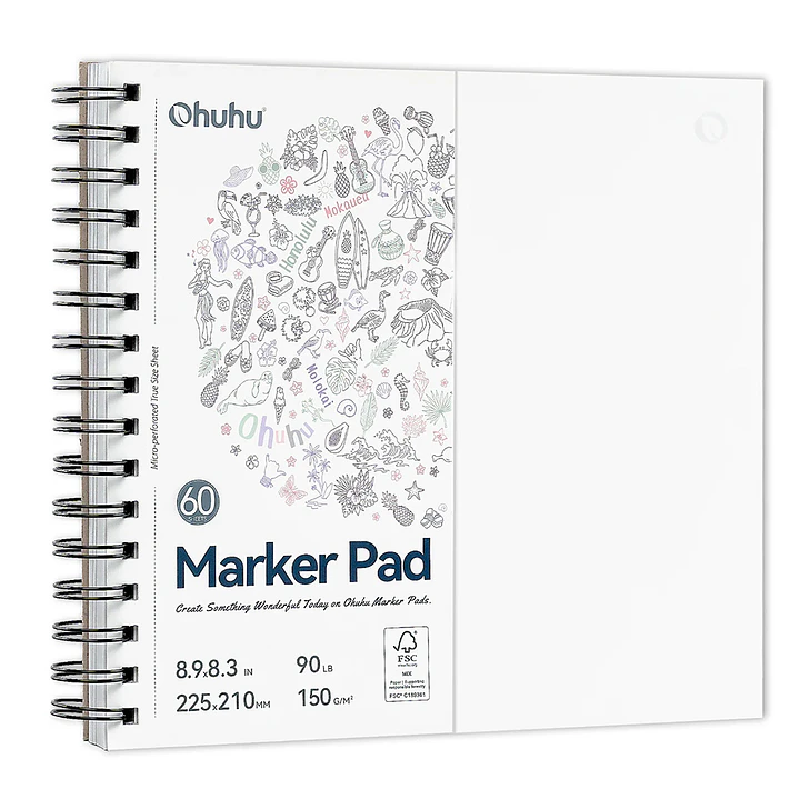 SKETCHBOOK ANILLADO DOBLE CARA OHUHU (22.5 X 21 cm, 60 HOJAS 150g) 3