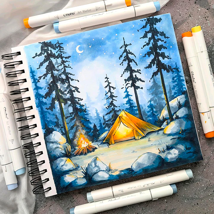 SKETCHBOOK ANILLADO DOBLE CARA OHUHU (22.5 X 21 cm, 60 HOJAS 150g) 8