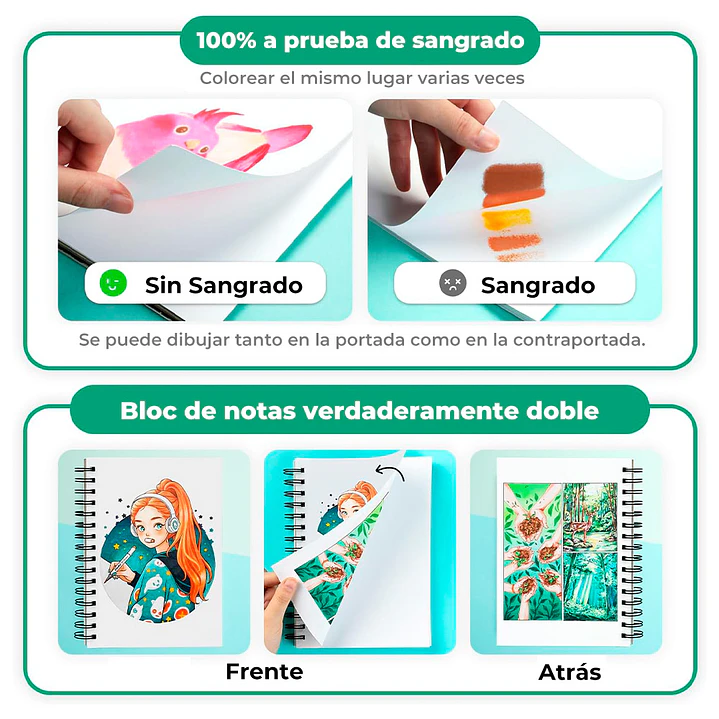 SKETCHBOOK ANILLADO DOBLE CARA OHUHU M 6