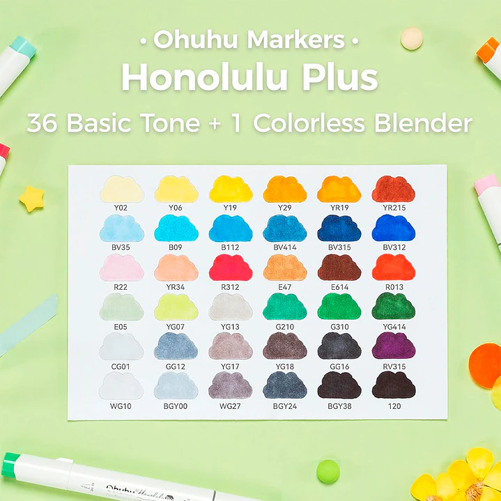 HONOLULU PLUS ESTUCHE 36 MARCADORES DE ALCOHOL OHUHU 4