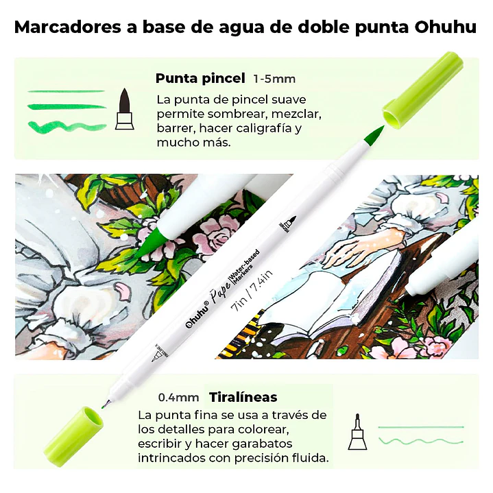 PUPE PAPER FRIENDLY 60 MARCADORES BASE DE AGUA OHUHU  2