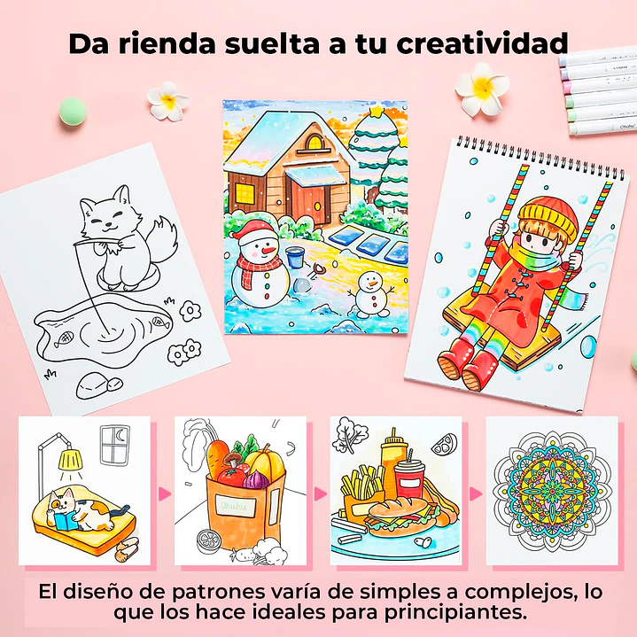 Colección 4 libros para colorear Ohuhu 5