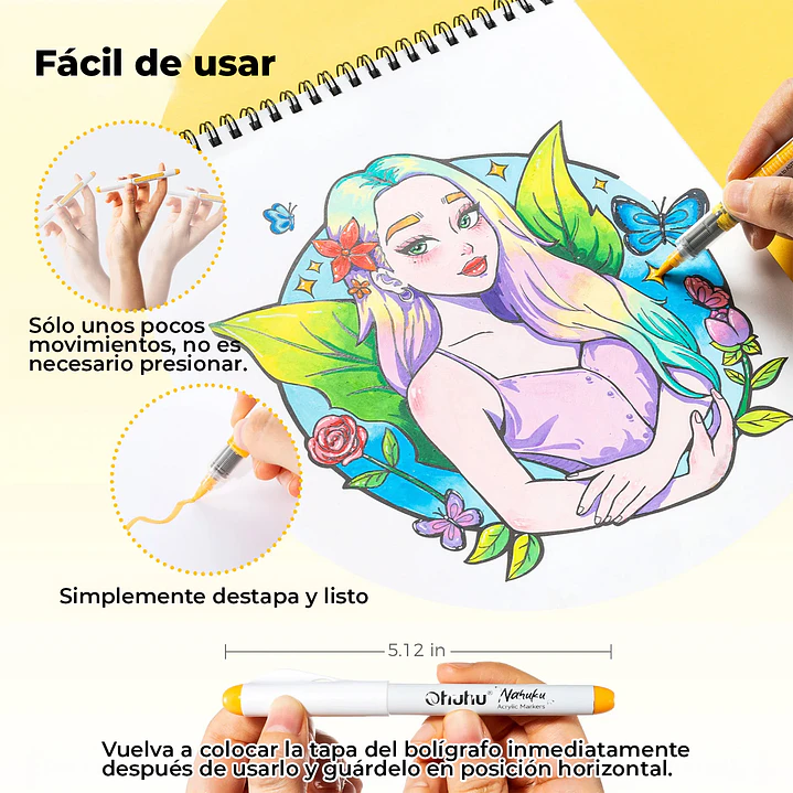NAHUKU ESTUCHE 48 MARCADORES ACRÍLICOS OHUHU 5
