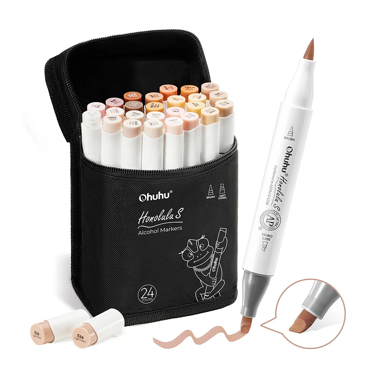 HONOLULU S ESTUCHE 24 MARCADORES ALCOHOL TONOS PIEL OHUHU 1