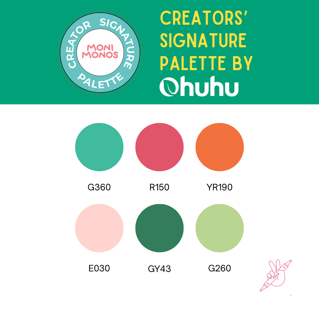 Honolulu & B Paleta de 6 Colores Monimonos Algas y Corales 2