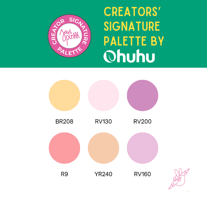 Honolulu & B Paleta de 6 Colores Javi Pinkk 2