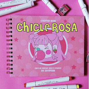 LIBRO PARA COLOREAR CHICLE ROSA