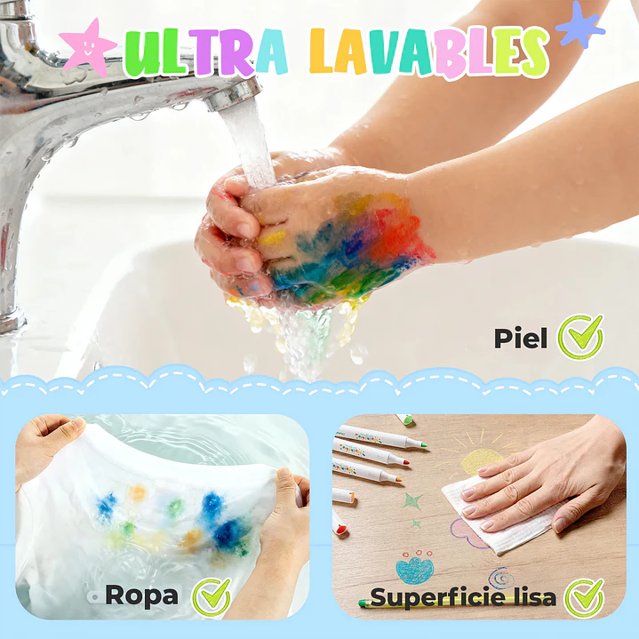 WASHABLES 24 MARCADORES ACRÍLICOS LAVABLES OHUHU 3