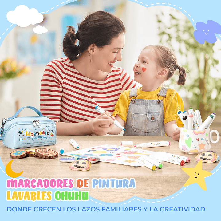 24 Marcadores Acrílicos Ultra-Lavables Ohuhu  9