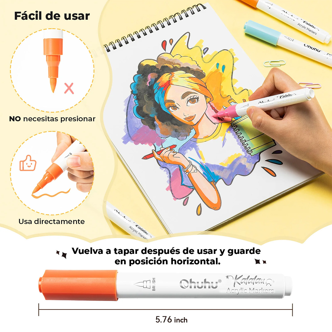 Kalalau 30 Marcadores de Pintura Acrílica Ohuhu 2