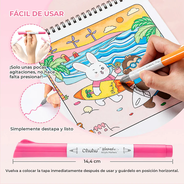 WAIMOKU ESTUCHE 24 MARCADORES ACRÍLICOS OHUHU 4