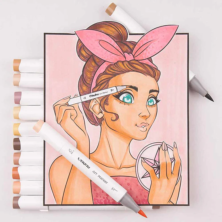 HONOLULU MALETA 24 MARCADORES DE ALCOHOL TONOS PIEL OHUHU  6