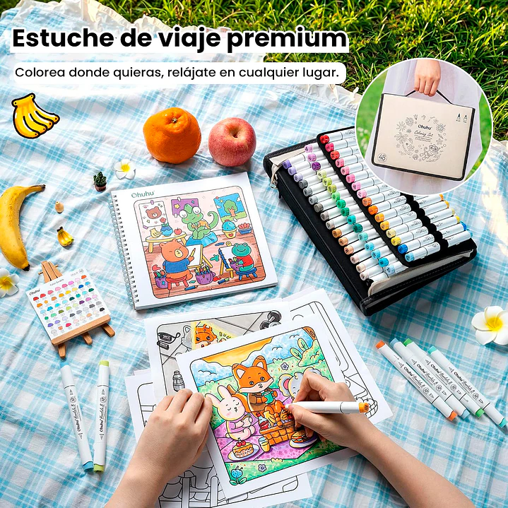 HONOLULU B SET 48 MARCADORES ALCOHOL + COLORING BOOK OHUHU 4