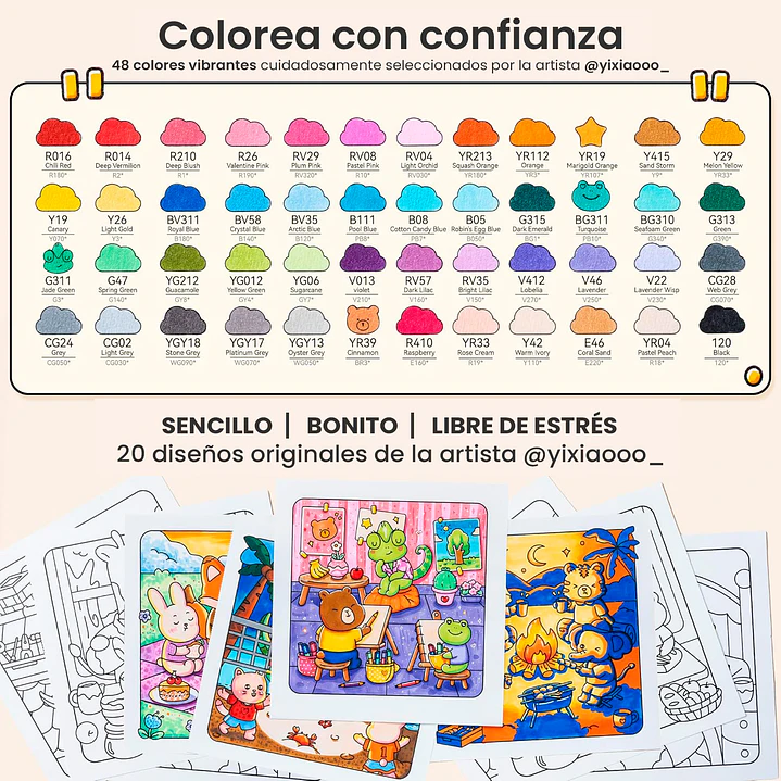 HONOLULU B SET 48 MARCADORES ALCOHOL + COLORING BOOK OHUHU 5