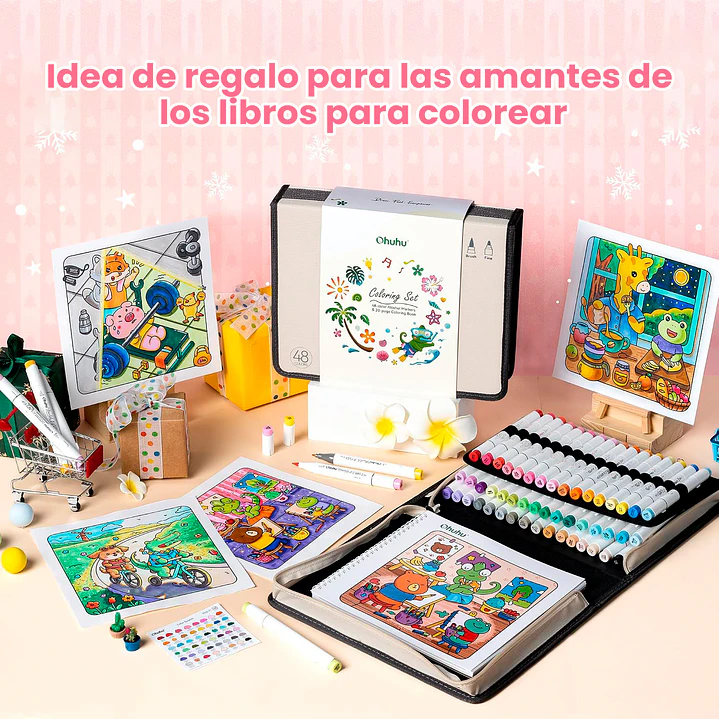 HONOLULU B SET 48 MARCADORES ALCOHOL + COLORING BOOK OHUHU 8