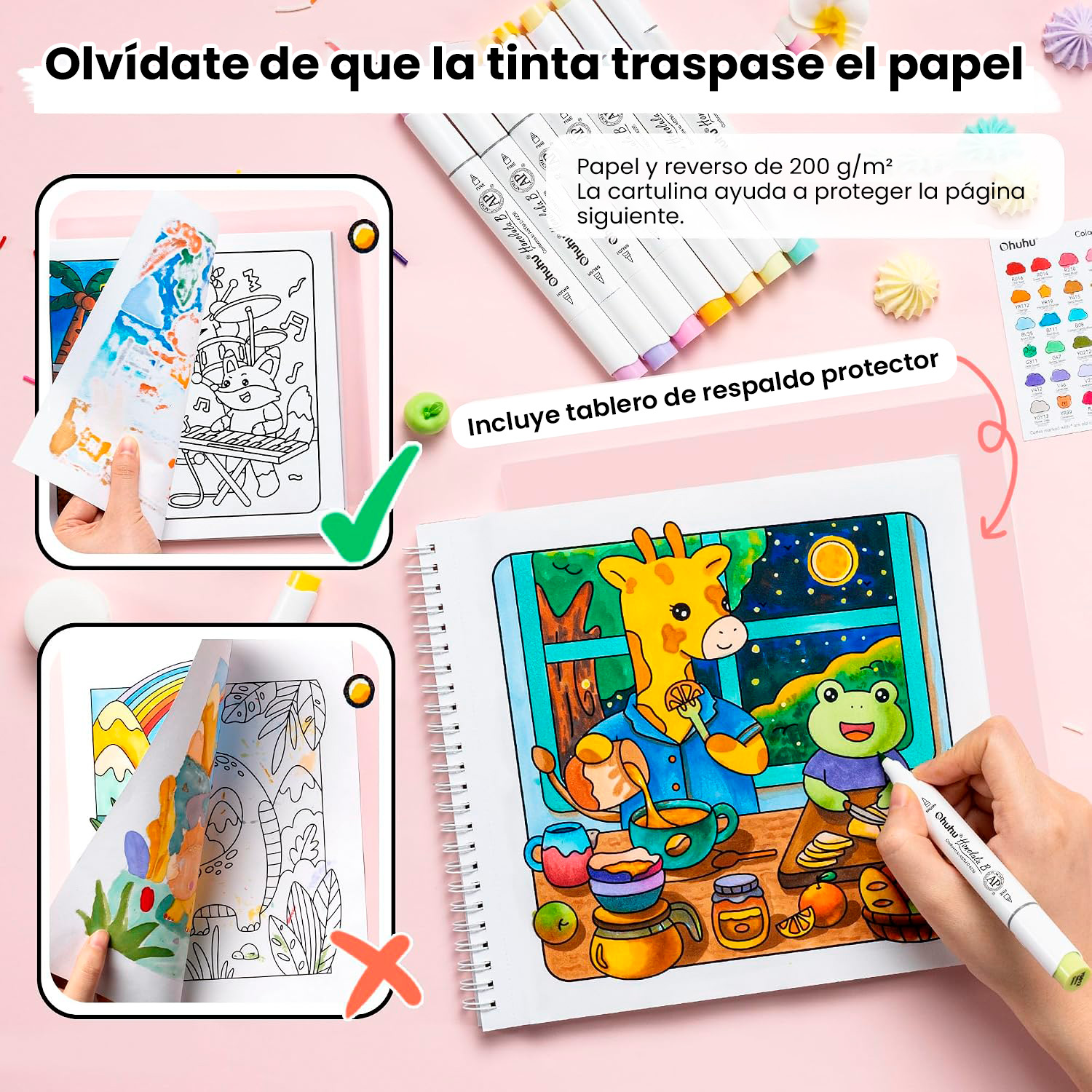  COLORING SET: 48 MARCADORES ALCOHOL HONOLULU B + COLORING BOOK OHUHU 9
