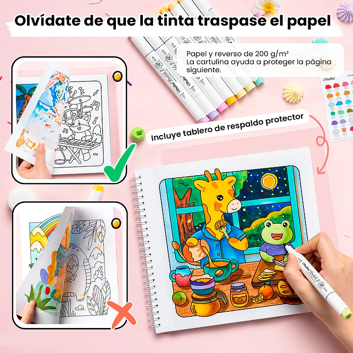 HONOLULU B SET 48 MARCADORES ALCOHOL + COLORING BOOK OHUHU 9