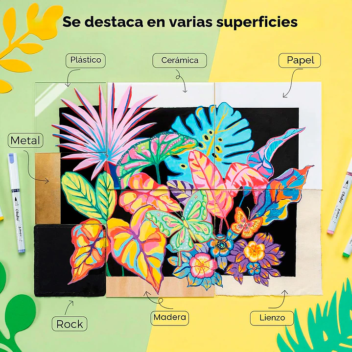 KAHUKU Estuche 120 Marcadores Acrílicos punta pincel Ohuhu 8