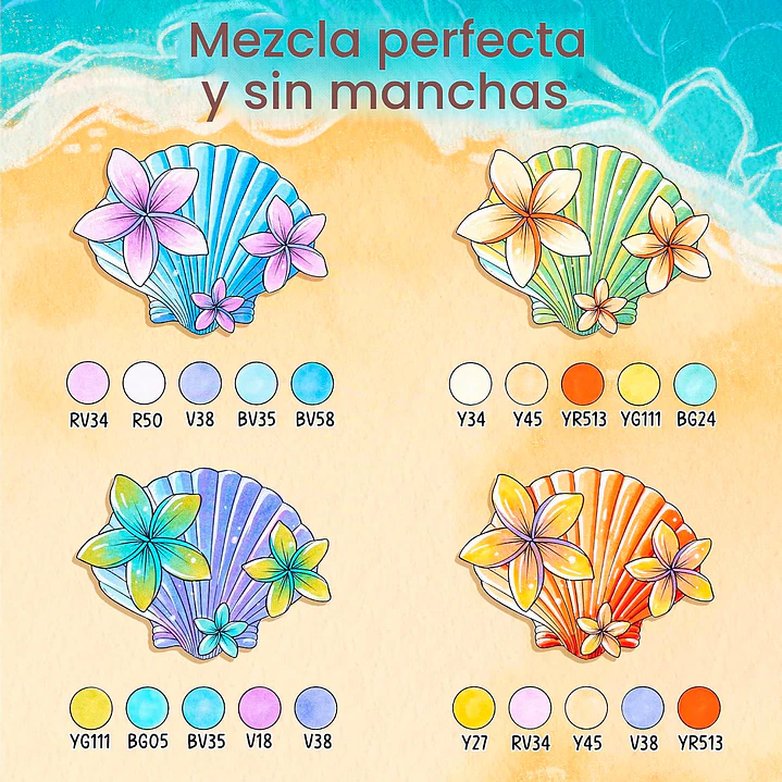 Ohuhu x Jade Summer Coloring Set 48 Marcadores base alcohol +  Coloring Book  4