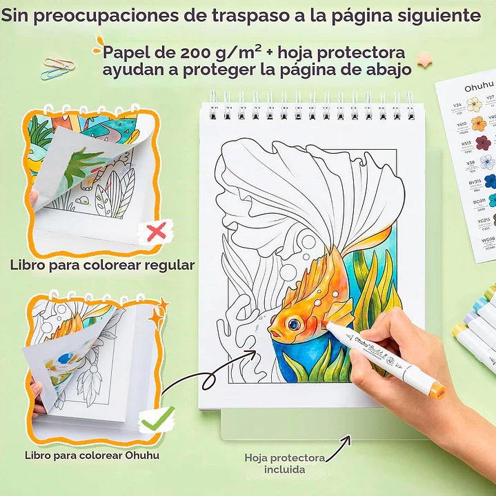 Ohuhu x Jade Summer Coloring Set 48 Marcadores base alcohol +  Coloring Book  7