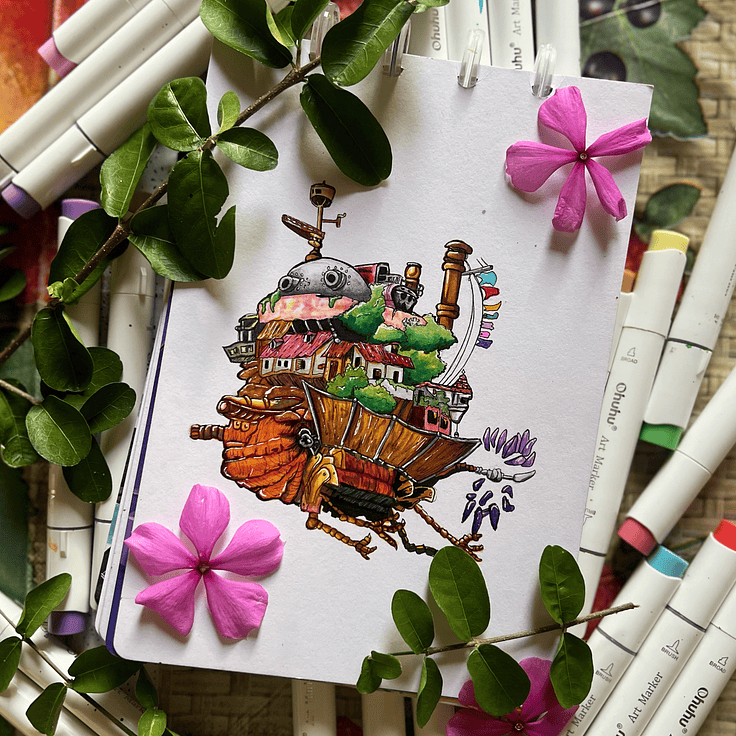 Técnica con marcadores de alcohol