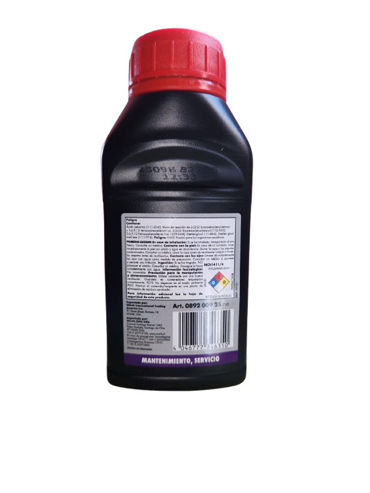 Liquido de Frenos DOT4 Wurth 250 ML 2