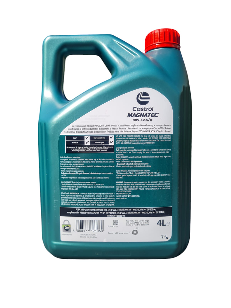 Aceite de Motor CASTROL MAGNATEC Sintético 10w-40 4 Litros 2