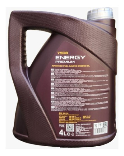 Aceite Para Motor Mannol Energy Premium Sintético 5w30 4 Litros 2
