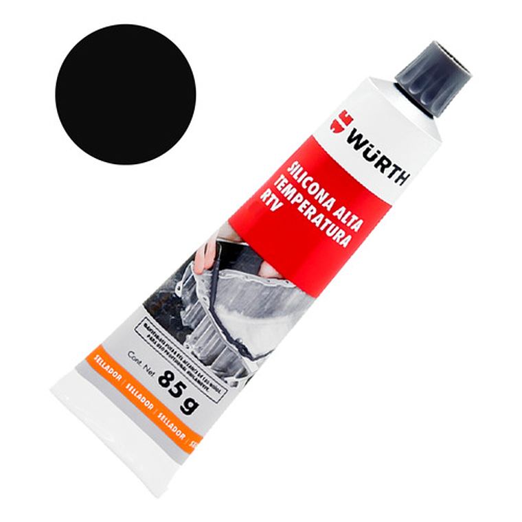 Silicona Alta Temperatura Rtv Wurth Negro 85 G 1