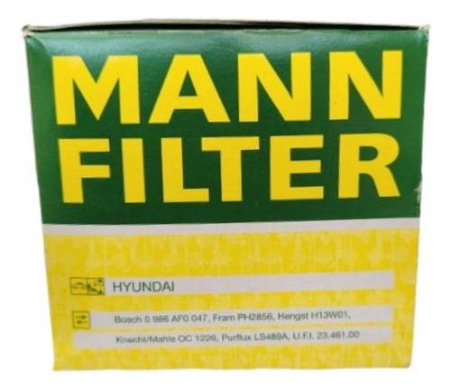 Filtro Aceite Mann W811/80 Modelo Chevrolet Kia Hyundai Jac 1