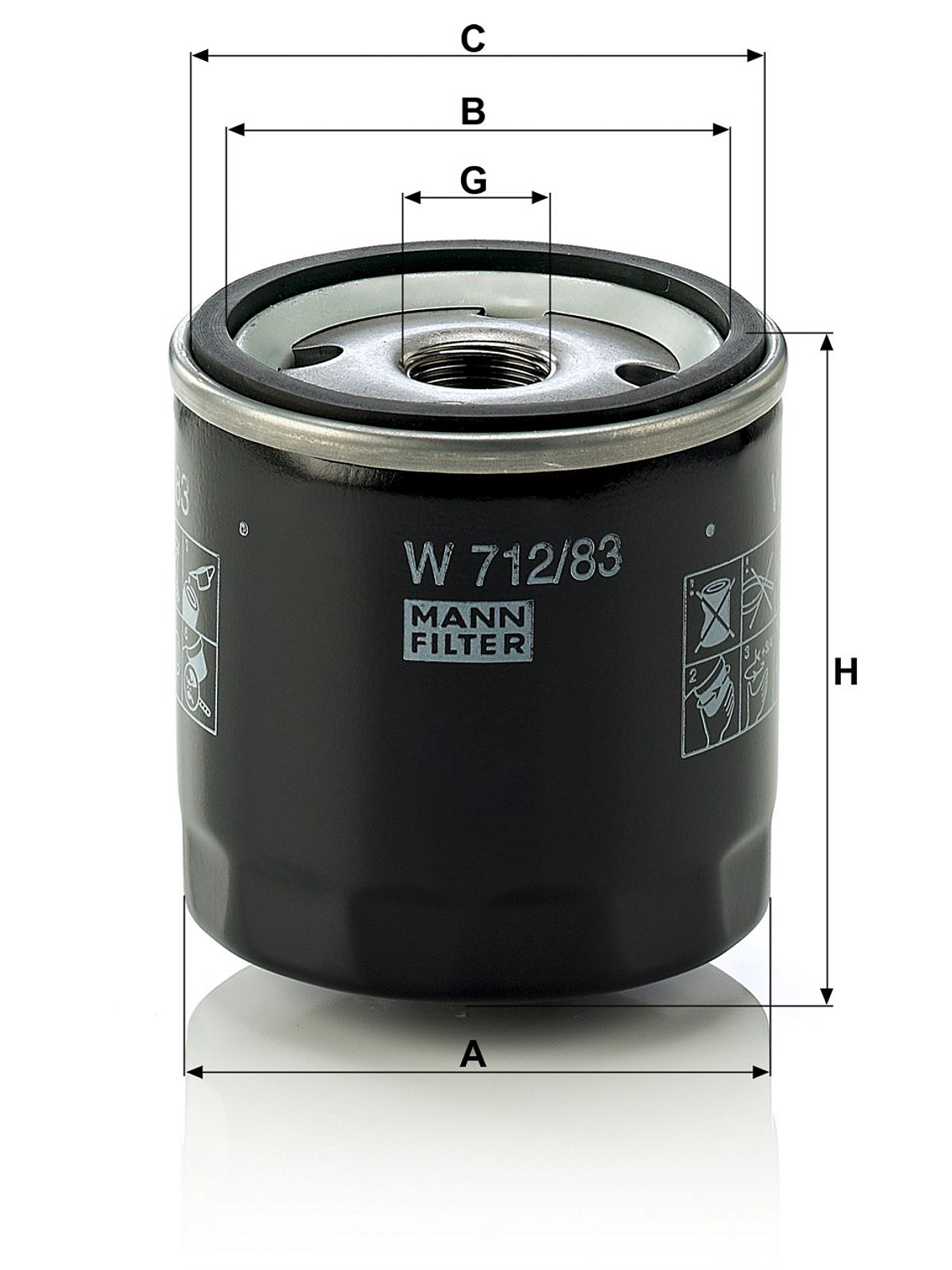 Filtro De Aceite Mann 712/83 Exceed Jetour Kaiyi 2