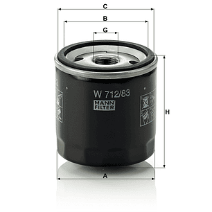 Filtro De Aceite Mann 712/83 Exceed Jetour Kaiyi