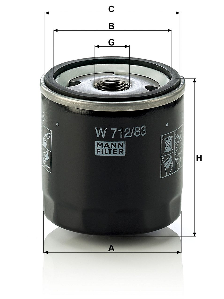 Filtro De Aceite Mann 712/83 Exceed Jetour Kaiyi 2