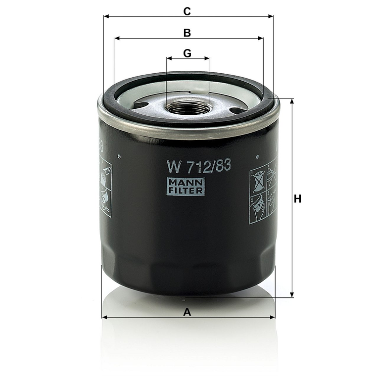 Filtro De Aceite Mann 712/83 Exceed Jetour Kaiyi 2