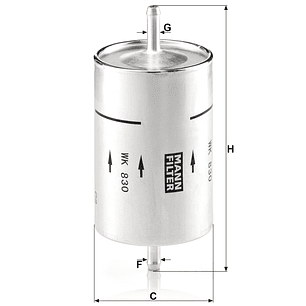 Filtro De Combustible Mann Wk 830 Bwm Peugeot Renault