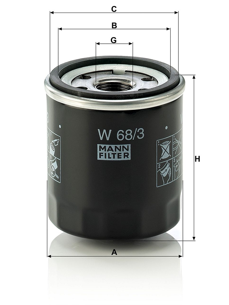 Filtro De Aceite Mann W 68/3 Toyota Suzuki Peugeot (varios) 2