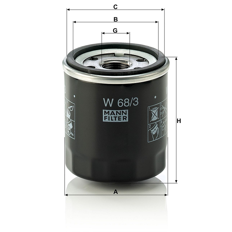 Filtro De Aceite Mann W 68/3 Toyota Suzuki Peugeot (varios) 2